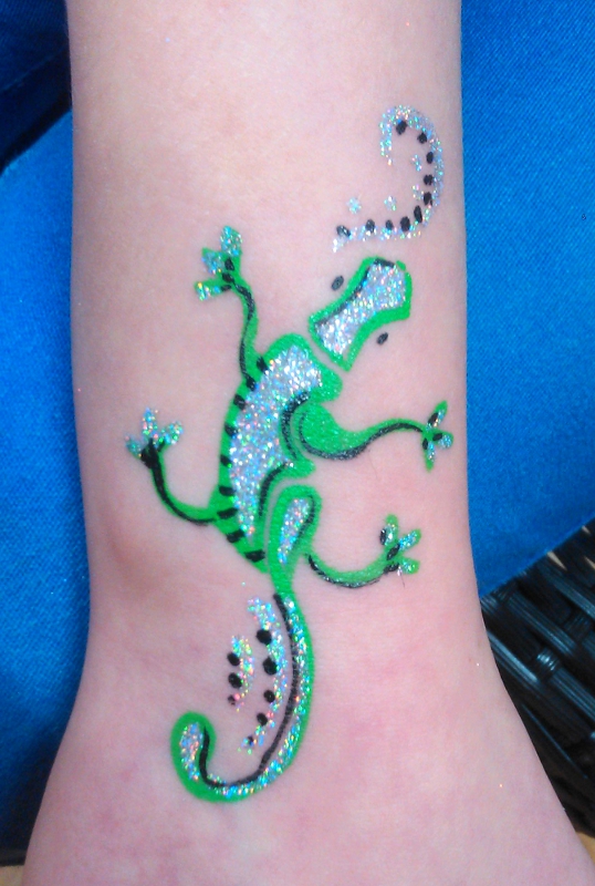 Lézard vert pailletté